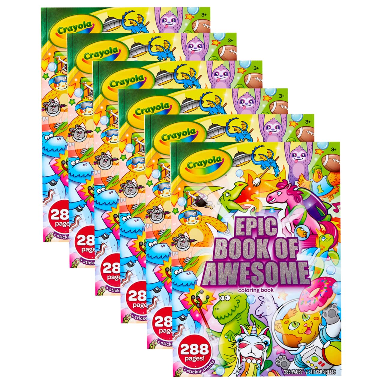 Crayola Epic Book of Awesome 288-Page Coloring Book, 6ct.